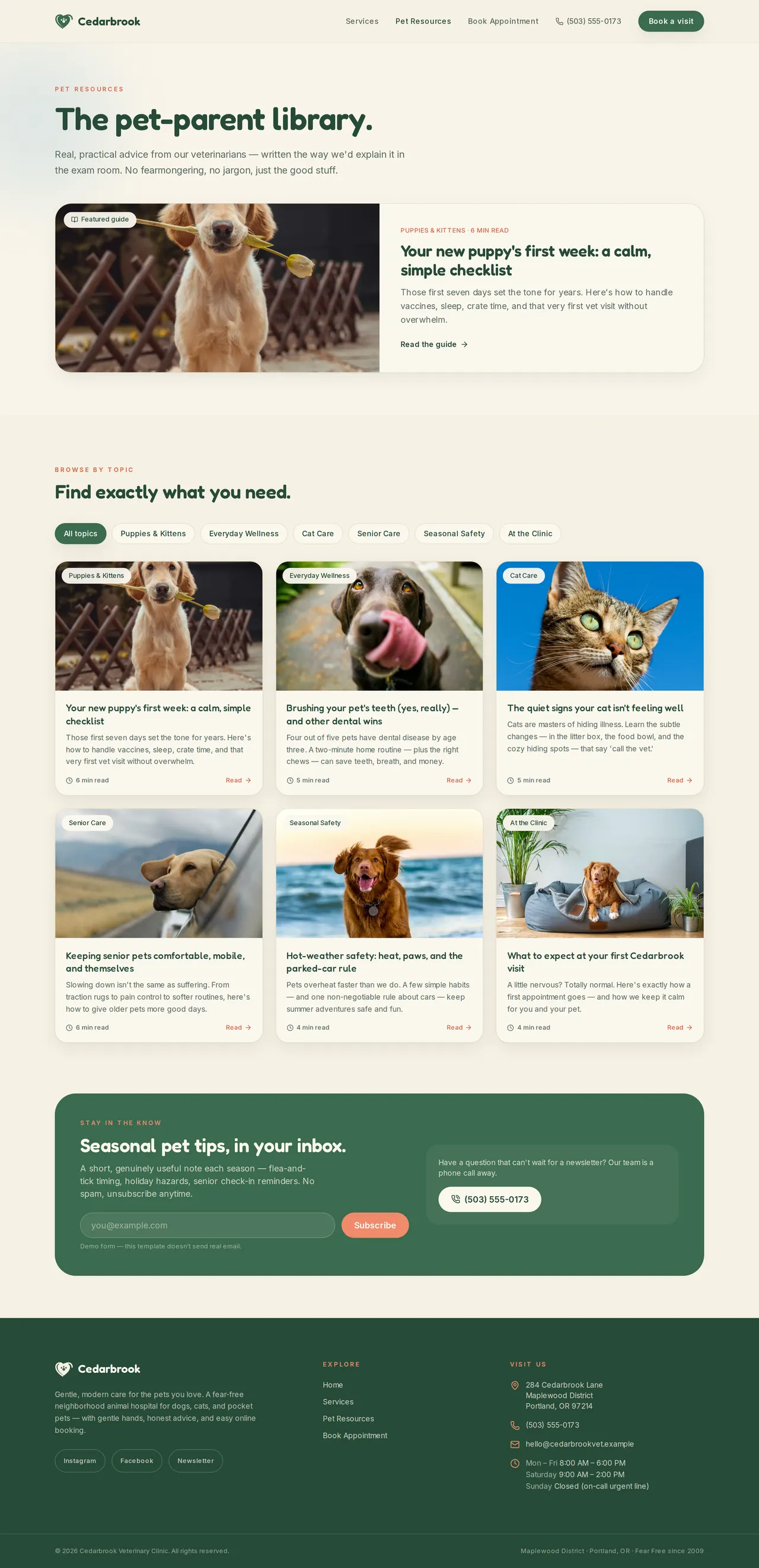 Cedarbrook — Pet Resources