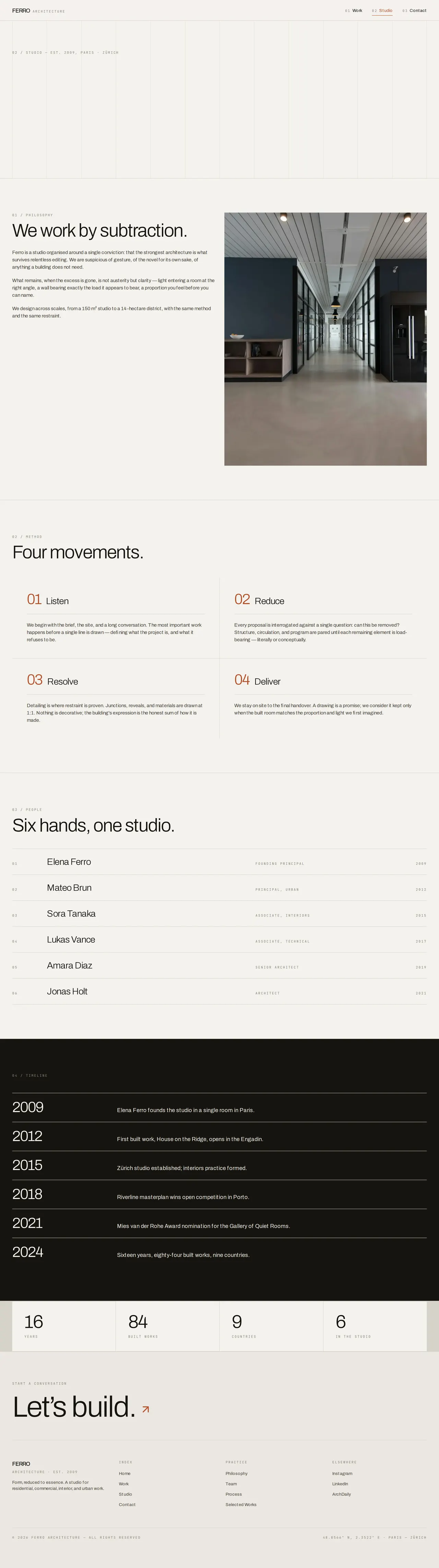 Ferro Studio — Studio