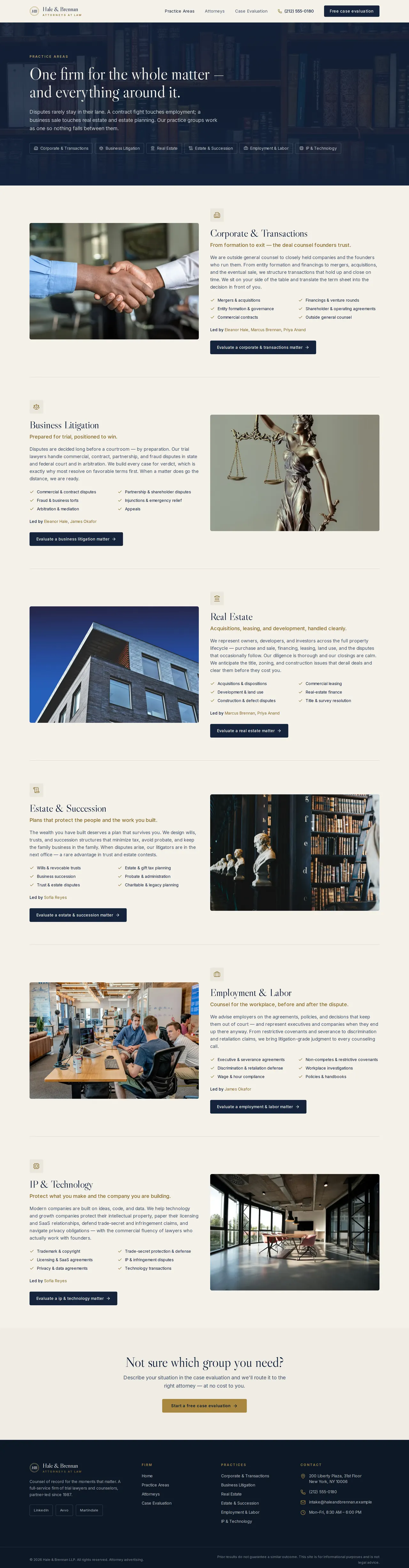 Hale & Brennan — Practice Areas