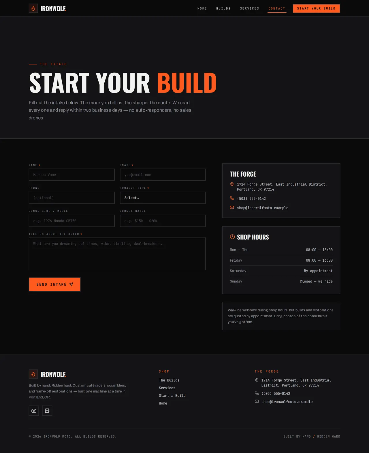 Ironwolf Moto — Contact
