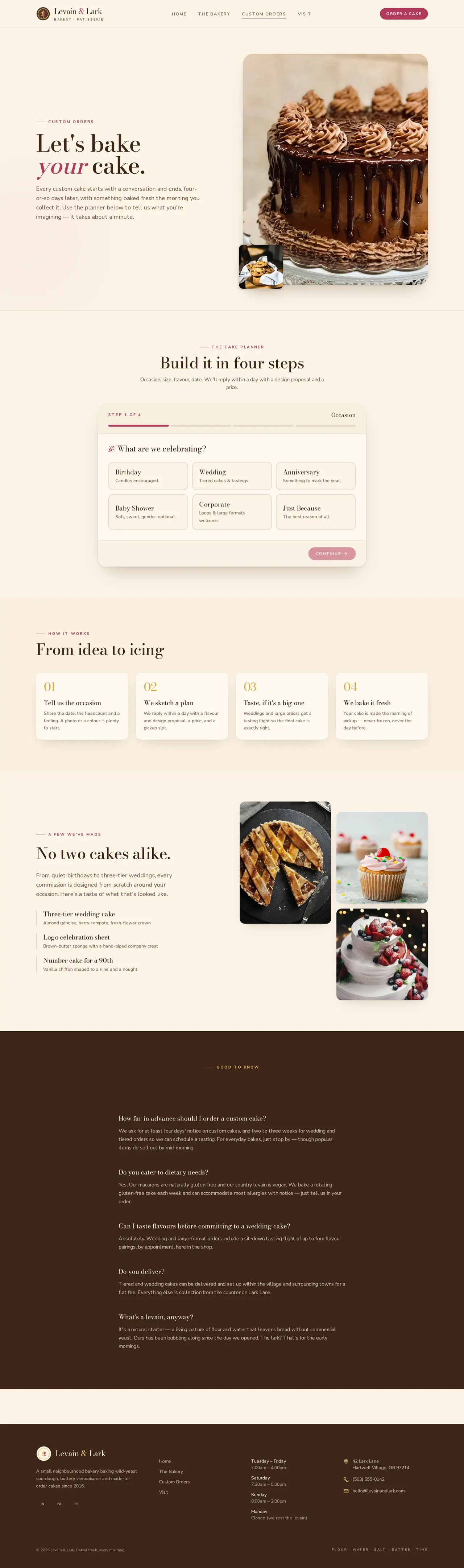 Levain & Lark — Custom Orders