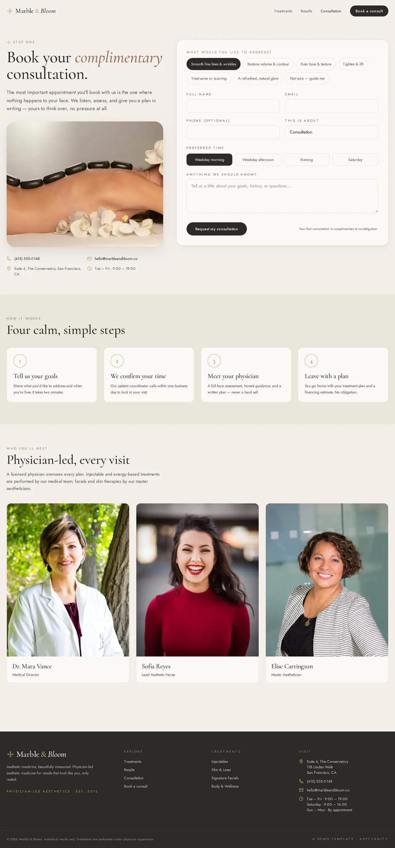 Marble & Bloom — Consultation