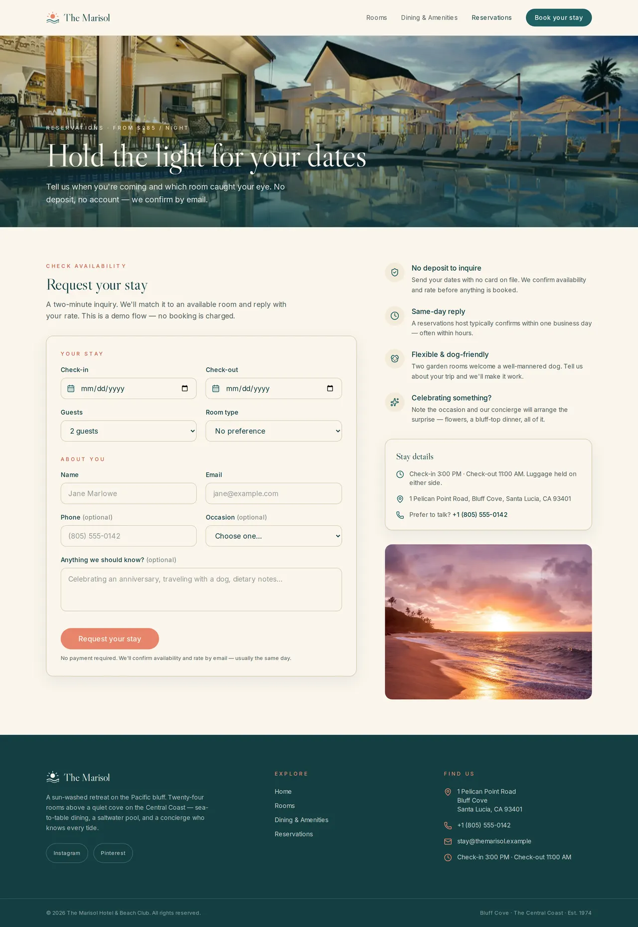 The Marisol — Reservations