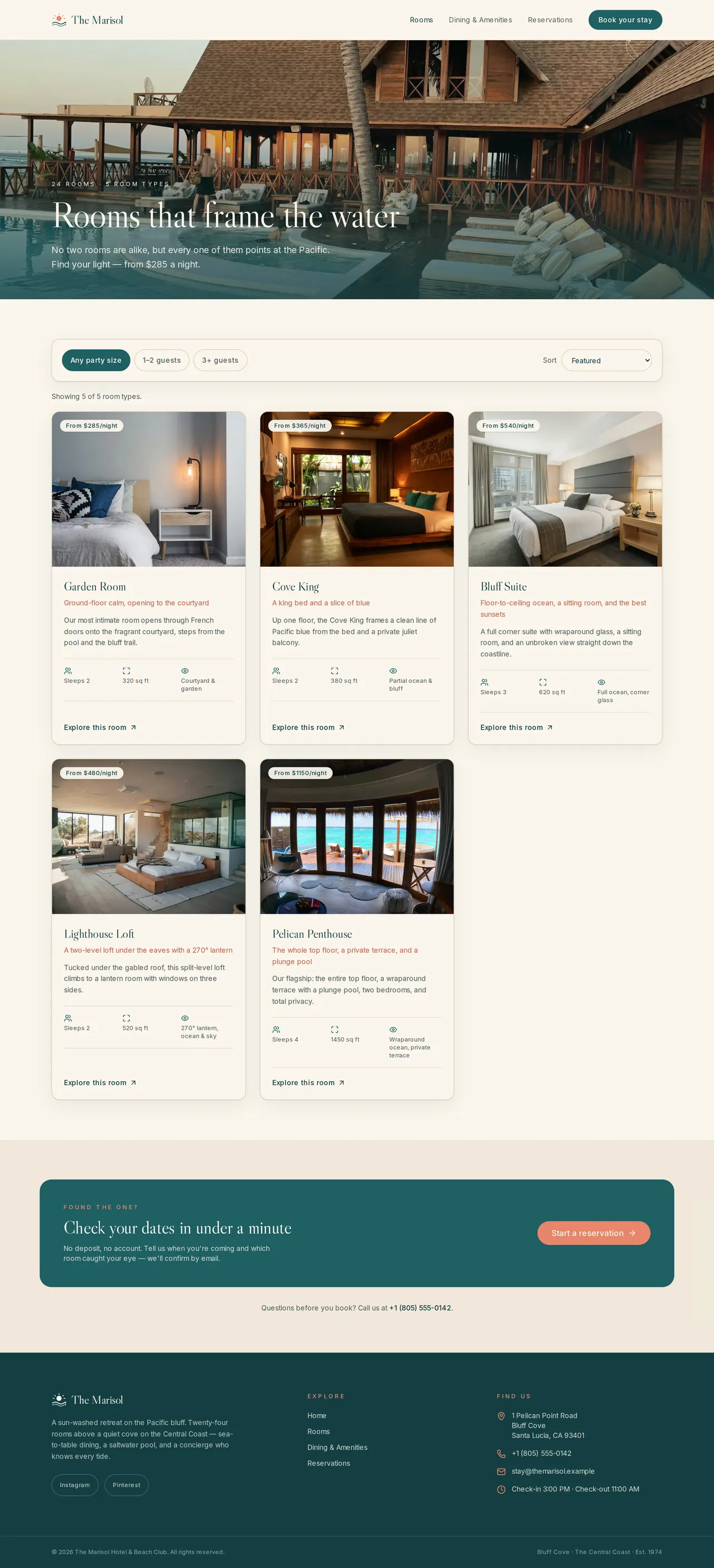 The Marisol — Rooms