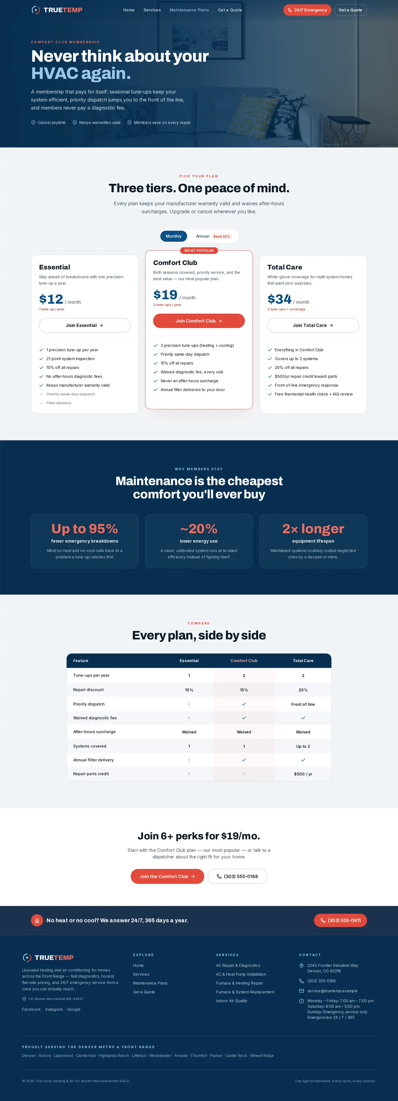 TrueTemp — Maintenance Plans